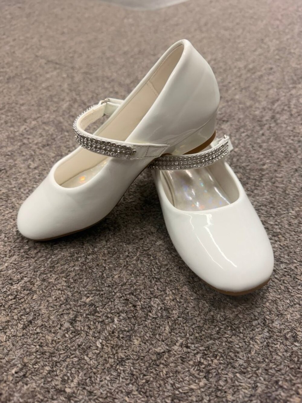Stelle - Mary Jane Shoes with Rhinestone Strap & Low Heel